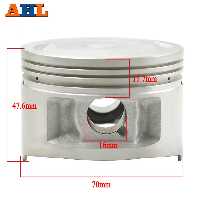 AHL STD ~ +50 Cylinder Bore 70mm~ 70.50mm Motorcycle Piston & Piston Ring Kit For Yamaha XT225 TW225 ST225 TTR230 TW200 BW200
AHL STD ~ +50 Cylinder Bore 70mm~ 70.50mm Motorcycle Piston & Piston Ring Kit For Yamaha XT225 TW225 ST225 TTR230 TW200 BW200