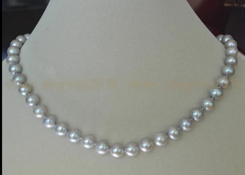 FREE SHIPPINGReal Natural South Sea Silver Gray Pearls Necklace 9-10mm Solid Silver Clasp AA
FREE SHIPPINGReal Natural South Sea Silver Gray Pearls Necklace 9-10mm Solid Silver Clasp AA