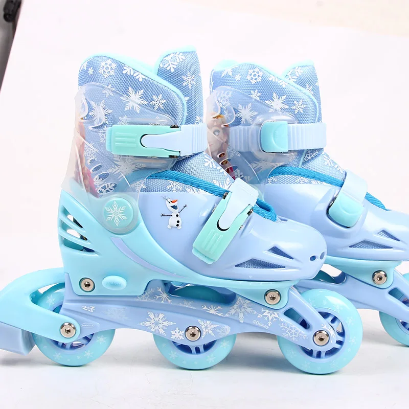Inline Kid's Roller Skates Size Adjustable Inline Skates Shoe For Children Patines Fashion Frozen Girls Skating Best toy gift (1)