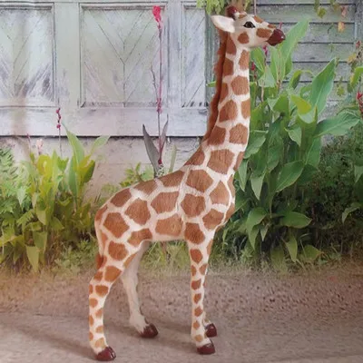 Имитация милого жирафа большая модель полиэтилена и меха украшения дома
