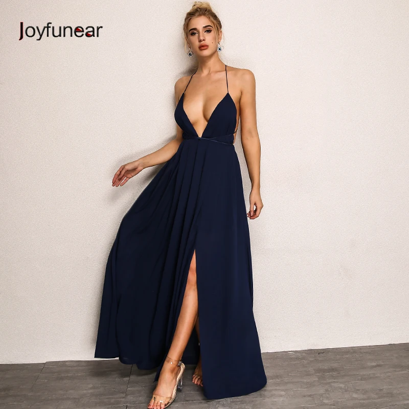 Joyfunear 2018 Autumn Maix Dress Beach Sexy Backless Spaghetti Strap Dresses Side Split Chiffon Long Sundress Women vestidos
Joyfunear 2018 Autumn Maix Dress Beach Sexy Backless Spaghetti Strap Dresses Side Split Chiffon Long Sundress Women vestidos