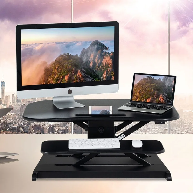 Screen - Height Adjustable Stand Riser Electric Standing Desk Ergonomic Sit To Stand and Two Tier Design Foldable Laptop Table