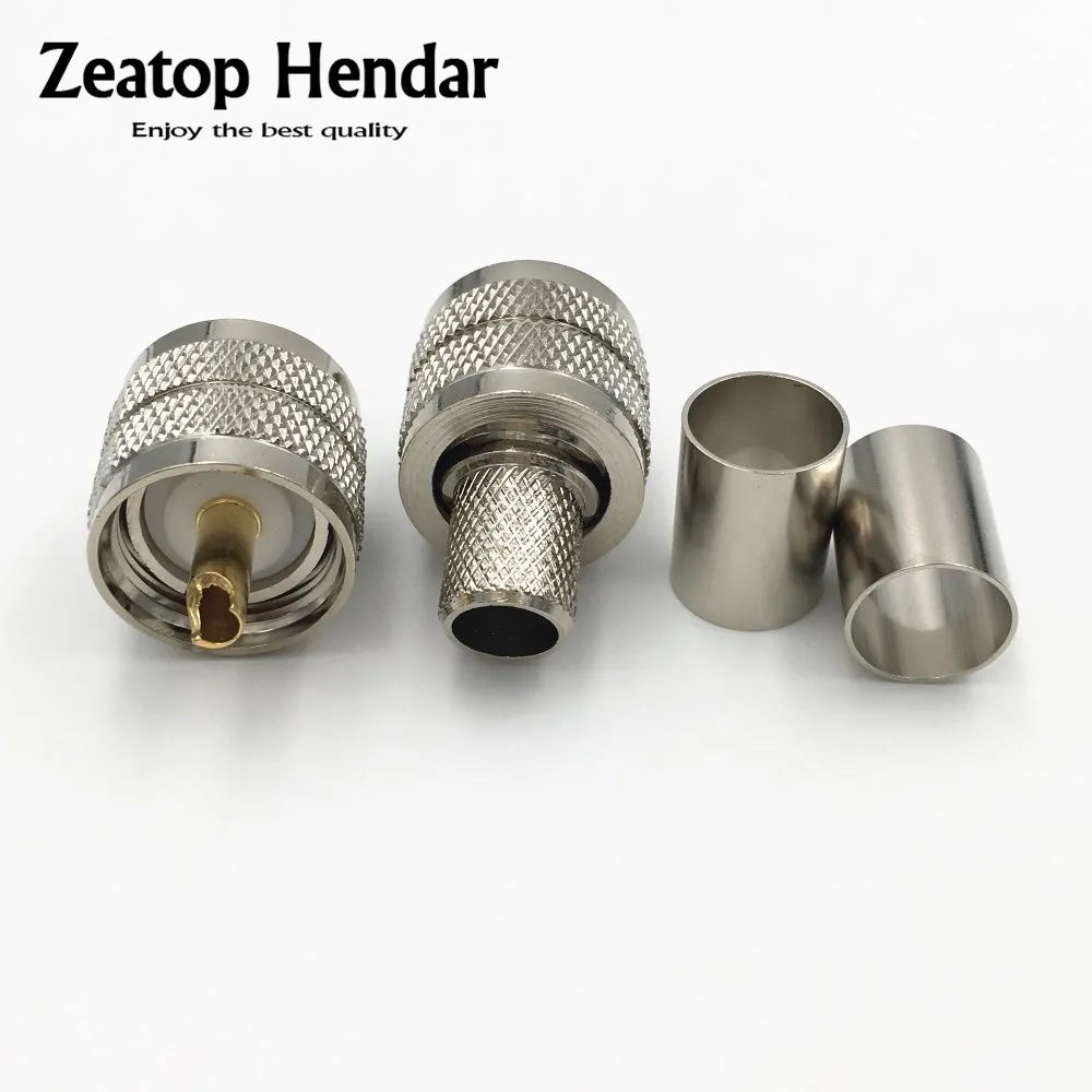 10Pcs Brass UHF PL-259 Male Jack PL259 Plug Crimp for RG8 RG213 RG165 7D-FB Cable RF Straight Soldering Connector
10Pcs Brass UHF PL-259 Male Jack PL259 Plug Crimp for RG8 RG213 RG165 7D-FB Cable RF Straight Soldering Connector