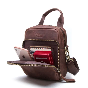 Vintage Crazy Horse Leather Men's Shoulder Bag Crossbody Bag Portable Waist bag Multi-functional brand casual business bag
Vintage Crazy Horse Leather Men's Shoulder Bag Crossbody Bag Portable Waist bag Multi-functional brand casual business bag