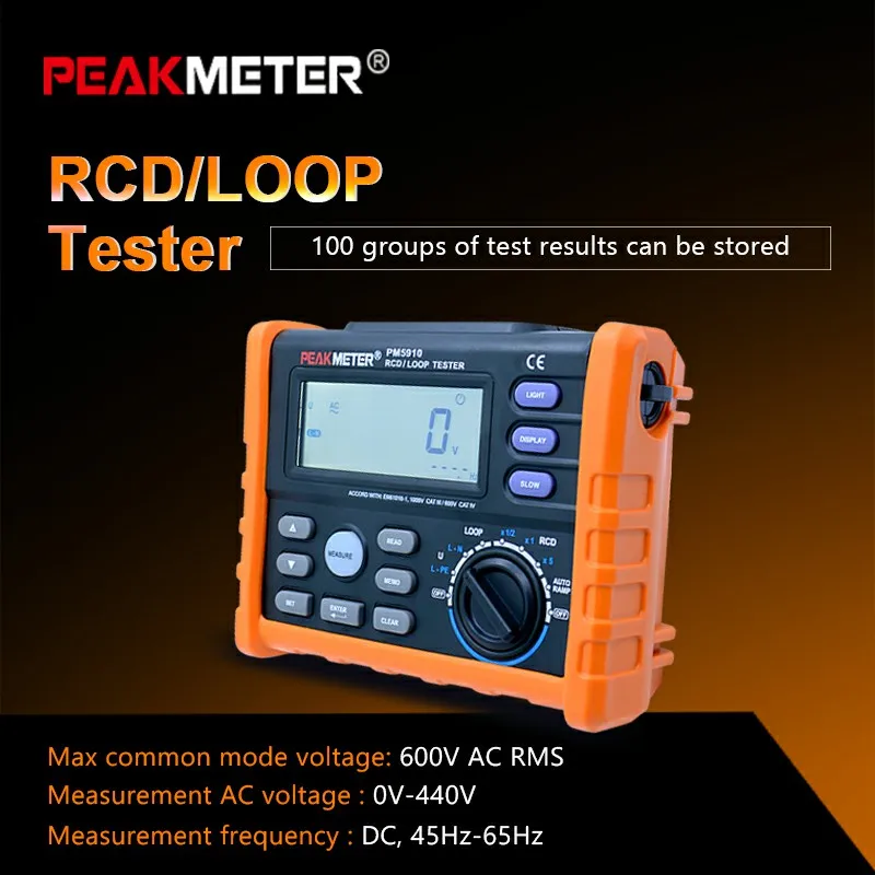 PEAKMETER MS5910 Digital resistance meter RCD loop resistance tester Multimeter for GFCI Loop resistance testing
PEAKMETER MS5910 Digital resistance meter RCD loop resistance tester Multimeter for GFCI Loop resistance testing