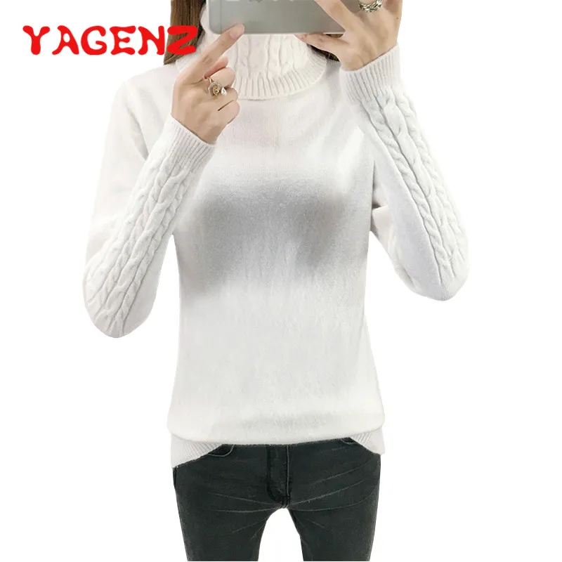YAGENZ Autumn Winter Knit Sweater Women Loose Twist pullover Warm Turtleneck Sweater Female Long sleeve Slim Bottoming Shirt 217
YAGENZ Autumn Winter Knit Sweater Women Loose Twist pullover Warm Turtleneck Sweater Female Long sleeve Slim Bottoming Shirt 217