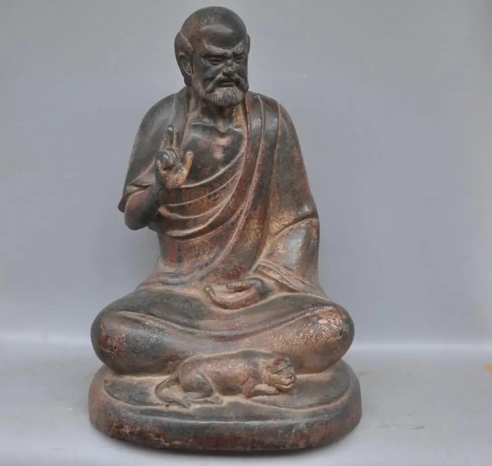 SD 15" China Eighteen Arhats One of Volt tiger Arhat Bronze Copper Statue
SD 15" China Eighteen Arhats One of Volt tiger Arhat Bronze Copper Statue