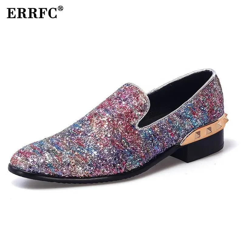 ERRFC New Arrival Luxury Men's Leisure Loafer Shoes Fashion Designer Colorful Bling Glitter Slip On Boat Shoe Man Round Toe Pink
ERRFC New Arrival Luxury Men's Leisure Loafer Shoes Fashion Designer Colorful Bling Glitter Slip On Boat Shoe Man Round Toe Pink