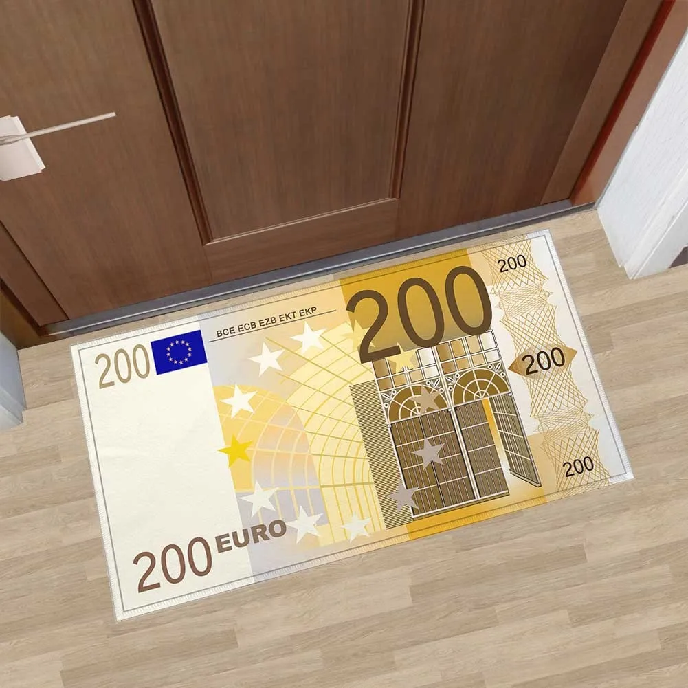 Custom Design Euro Money Doormats Carpets For Badroom Tapete