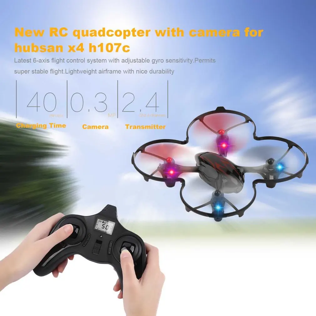 

RC Drone with 0.3MP Camera for Hubsan X4 H107C 2.4G 4CH 6 Axis RC Quadcopter Gyro Drone Black & Red Toys RC Helicopter Hot