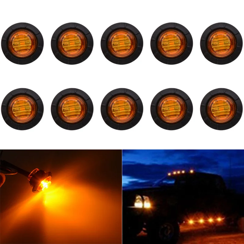 Yellow Amber Color 3/4 Inch Round LED Front Rear Side Marker Indicators Light Waterproof Bullet Clearance Light 12V for Truck
Yellow Amber Color 3/4 Inch Round LED Front Rear Side Marker Indicators Light Waterproof Bullet Clearance Light 12V for Truck
