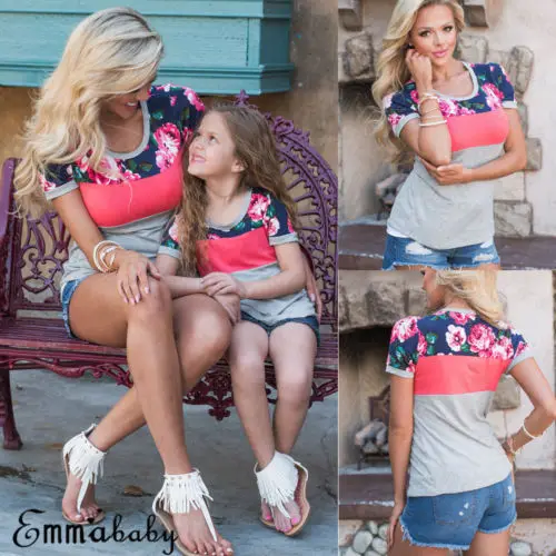 Family Matching Outfits Mother And Daughter Floral T-shirt Top Clothes Matching Mom Girl Family Clothes
Family Matching Outfits Mother And Daughter Floral T-shirt Top Clothes Matching Mom Girl Family Clothes