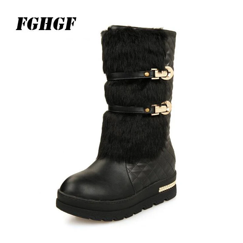 Raised snow boots in winter cotton shoes medium boots thick bottom flat women's boots gross size buckles Big yards33-43
Raised snow boots in winter cotton shoes medium boots thick bottom flat women's boots gross size buckles Big yards33-43