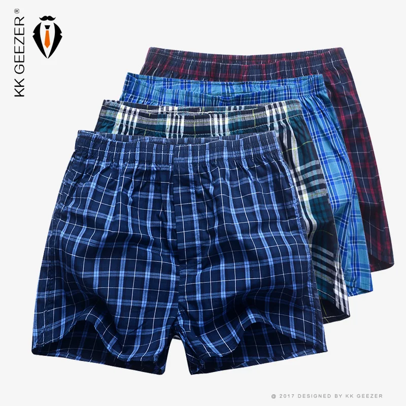 4 Pcs/Lot Men Plaid Underpants Boxers 100% Cotton Shorts Underwear Male High Quality Loose Comfortable Sleep Bottoms Panties
4 Pcs/Lot Men Plaid Underpants Boxers 100% Cotton Shorts Underwear Male High Quality Loose Comfortable Sleep Bottoms Panties