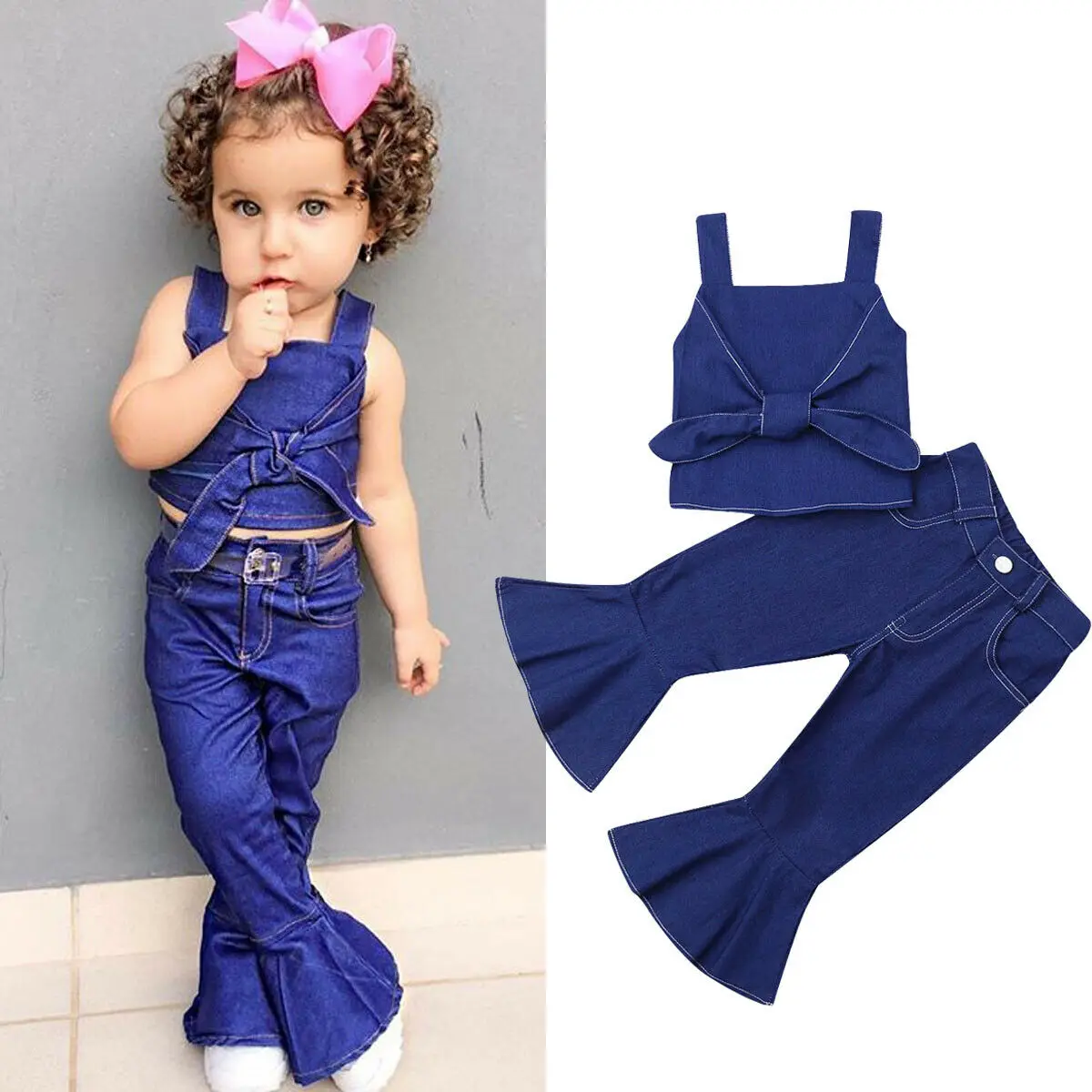 1-6Y Toddler Kid Baby Girl Denim Outfit Clothes Sets Solid Tank Top Shirt Cami Wide Leg Pants Clothes Set
1-6Y Toddler Kid Baby Girl Denim Outfit Clothes Sets Solid Tank Top Shirt Cami Wide Leg Pants Clothes Set