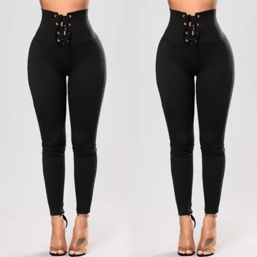 New Women Black Pants High Waist Empire Lace-up Fitness Leggings Stretch Bodycon Slim Solid Causal Rompers Trousers Bottoms Wear
New Women Black Pants High Waist Empire Lace-up Fitness Leggings Stretch Bodycon Slim Solid Causal Rompers Trousers Bottoms Wear