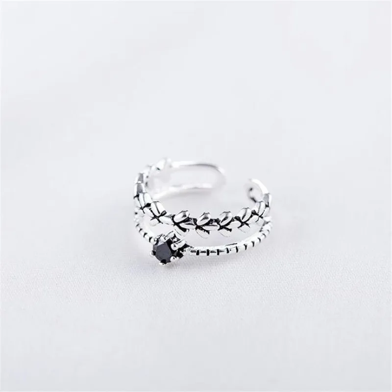 New Creative Leaf 925 Sterling Silver Jewelry Fashion Personality Black Crystal Twist Branch Geometric Opening Rings SR397
New Creative Leaf 925 Sterling Silver Jewelry Fashion Personality Black Crystal Twist Branch Geometric Opening Rings SR397