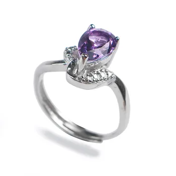 Purple Genuine Natural Amethyst Rings For Women Lady Charming Fine Jewelry 925 Sterling Silver Wedding Ring
Purple Genuine Natural Amethyst Rings For Women Lady Charming Fine Jewelry 925 Sterling Silver Wedding Ring