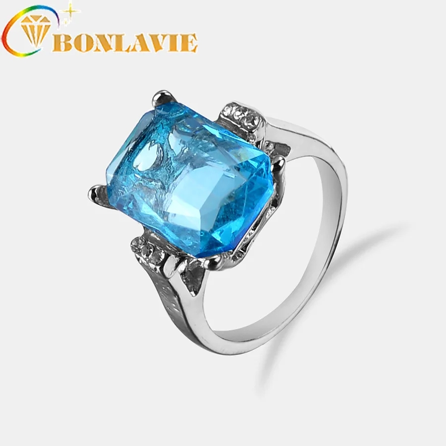 New Blue Geometric Stone Silver Color Ring For Women Engagement Fashion Knuckle Ring Jewelry 2018
New Blue Geometric Stone Silver Color Ring For Women Engagement Fashion Knuckle Ring Jewelry 2018