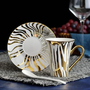 Gold plated tree pattern trumpet mouth cup and dish set of high-grade ceramic coffee cups Spoon delivery Hotel Club high-grade
Gold plated tree pattern trumpet mouth cup and dish set of high-grade ceramic coffee cups Spoon delivery Hotel Club high-grade