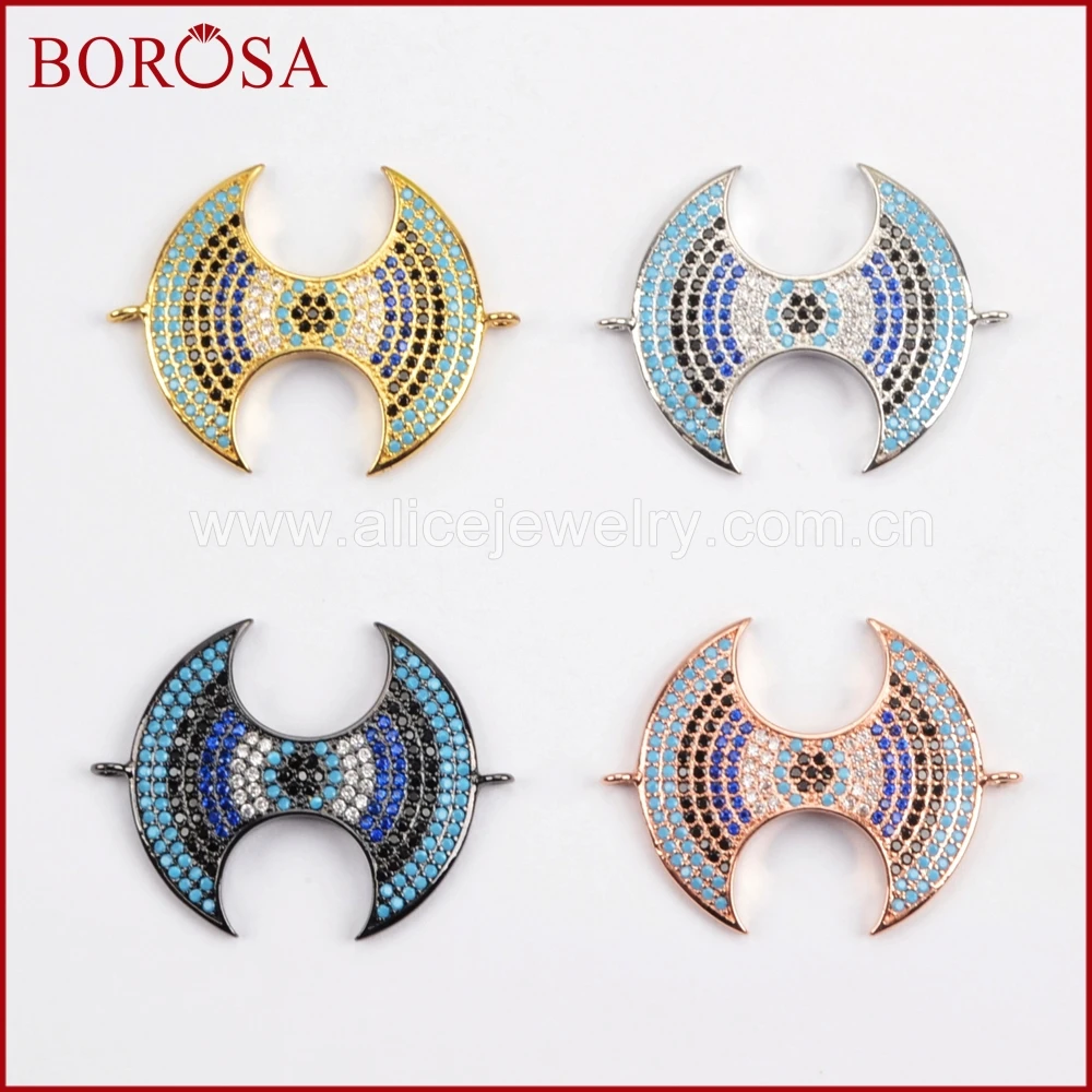 BOROSA 6PCS Rainbow Micro Pave CZ Rainbow Zirconia Double-headed Axe Connector for DIY Charm Fashion Bracelet Jewelry WX857
BOROSA 6PCS Rainbow Micro Pave CZ Rainbow Zirconia Double-headed Axe Connector for DIY Charm Fashion Bracelet Jewelry WX857