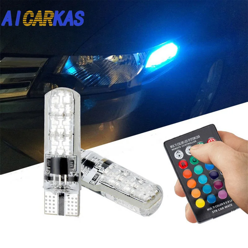 Car LED Bulbs T10 W5W RGB for Auto Side marker Indicator Dome Reading License plate Lights Lamps with Remote Controller Strobe
Car LED Bulbs T10 W5W RGB for Auto Side marker Indicator Dome Reading License plate Lights Lamps with Remote Controller Strobe