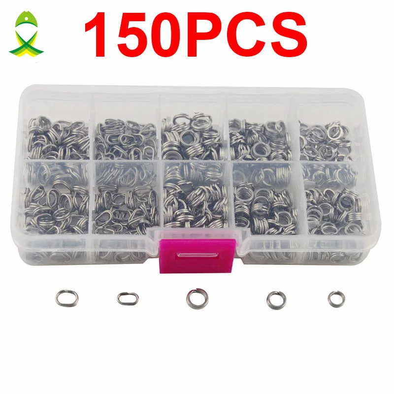 JSM 150pcs Stainless Steel Fishing Split Rings Mixed Size Round Oval Split Rings For Fishing Lure Fishing Connector Set With Box
JSM 150pcs Stainless Steel Fishing Split Rings Mixed Size Round Oval Split Rings For Fishing Lure Fishing Connector Set With Box