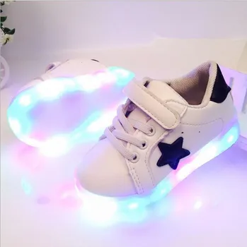 

2020 Spring Glowing Girls Sneakers Basket Led Children Lighting Shoes Boys illuminated krasovki Luminous Sneaker Size 21-30