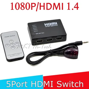 CHIPAL 10PCS 5 Port V1.4 for HDMI Switch Splitter Hub with IR Remote + IR Receiver Cable for Xbox for PS3 DVD 3D 1080P HDTV
CHIPAL 10PCS 5 Port V1.4 for HDMI Switch Splitter Hub with IR Remote + IR Receiver Cable for Xbox for PS3 DVD 3D 1080P HDTV