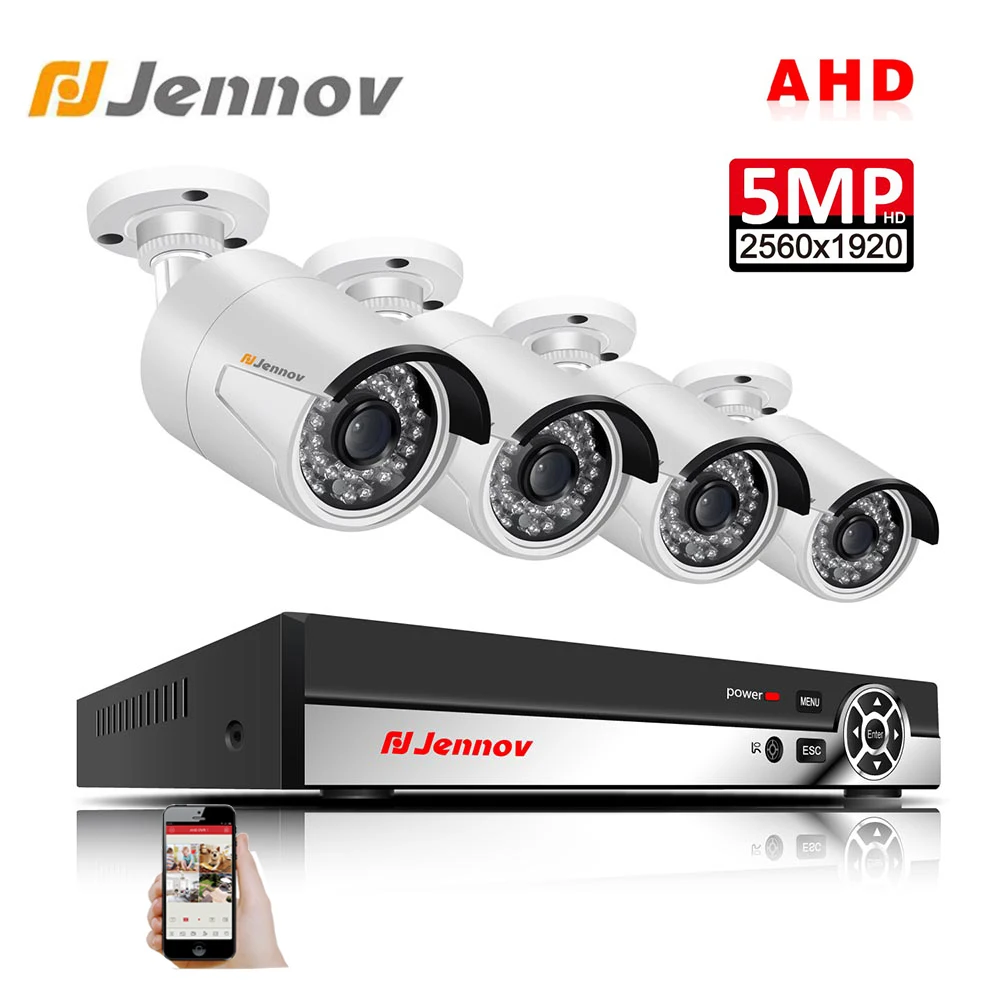 Jennov 4CH 5MP DVR AHD Camera CCTV Set Outdoor Camera Security System IP Video Surveillance Kit P2P HD Night Vision H.265 IR-Cut
Jennov 4CH 5MP DVR AHD Camera CCTV Set Outdoor Camera Security System IP Video Surveillance Kit P2P HD Night Vision H.265 IR-Cut