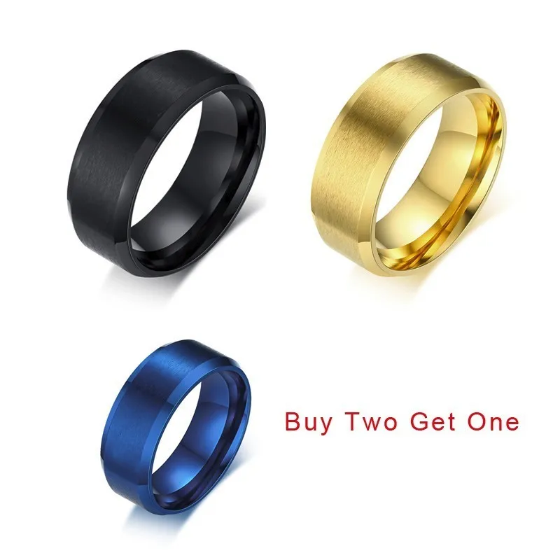 Buy Two Get One Men Basic 8MM Wedding Band Stainless Steel IP Brushed Center Beveled Edge Ring Anel Aneis Anillos Accessories
Buy Two Get One Men Basic 8MM Wedding Band Stainless Steel IP Brushed Center Beveled Edge Ring Anel Aneis Anillos Accessories