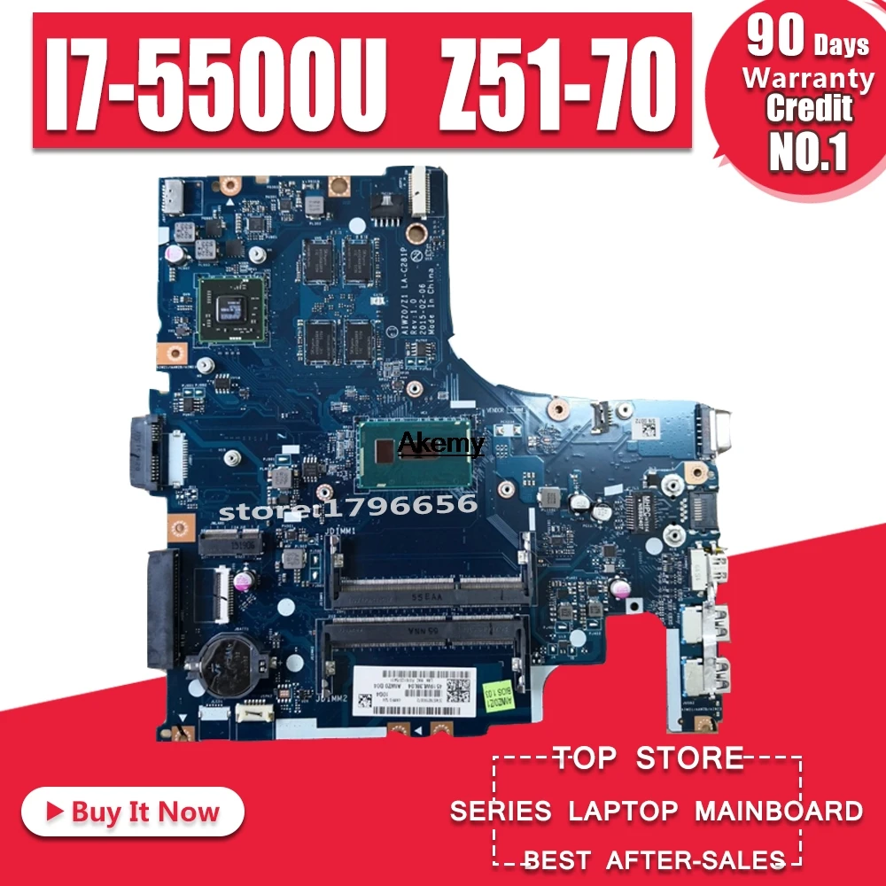 AIWZ0/Z1 LA-C281P Laptop motherboard for Lenovo Z51-70 Test original mainboard I7-5500U R7-Video
AIWZ0/Z1 LA-C281P Laptop motherboard for Lenovo Z51-70 Test original mainboard I7-5500U R7-Video