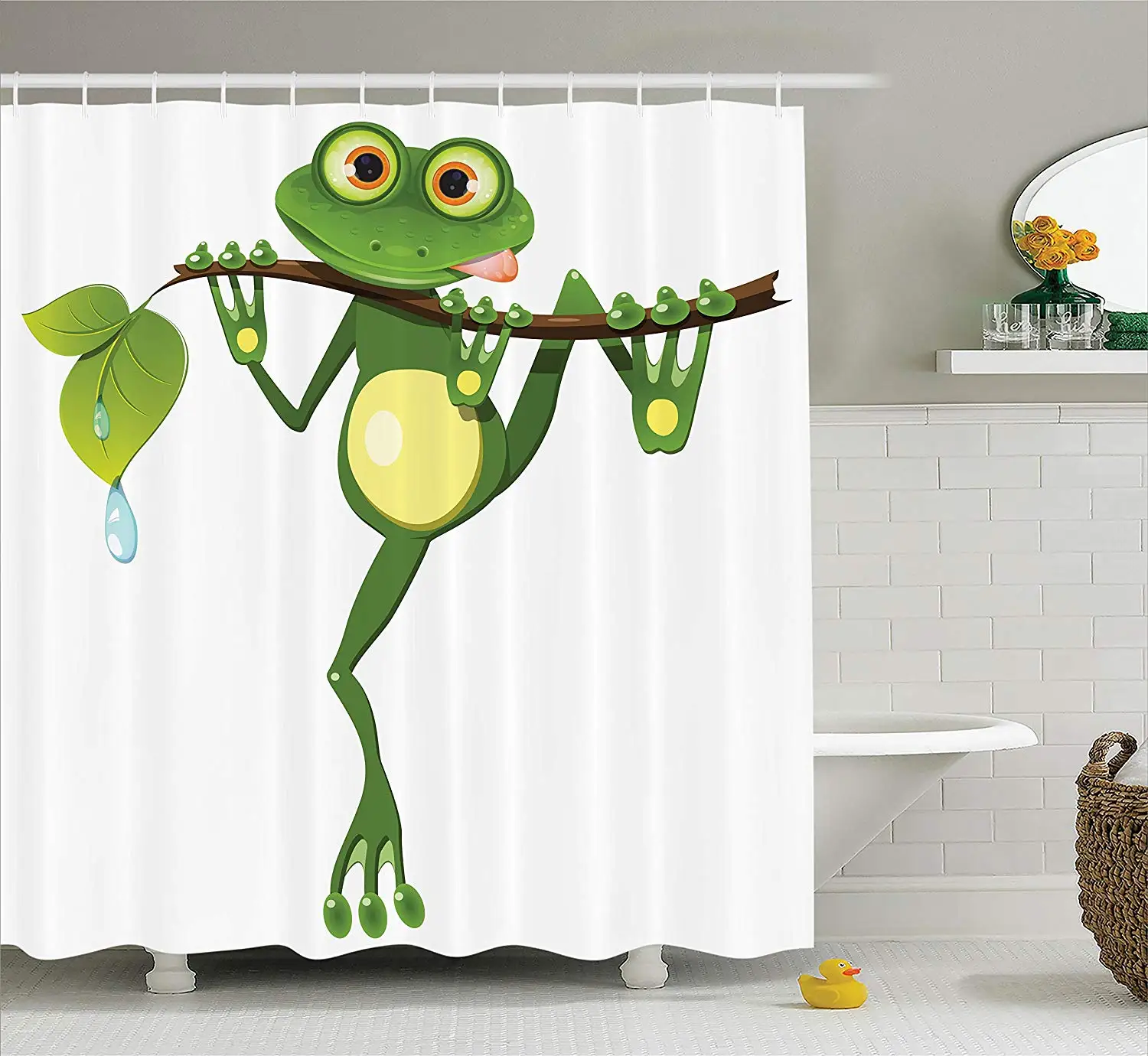 Animal Shower Curtain Set Little Frog on Branch of The Tree in Rainforest Nature Jungle Life Bathroom Accessories
Animal Shower Curtain Set Little Frog on Branch of The Tree in Rainforest Nature Jungle Life Bathroom Accessories