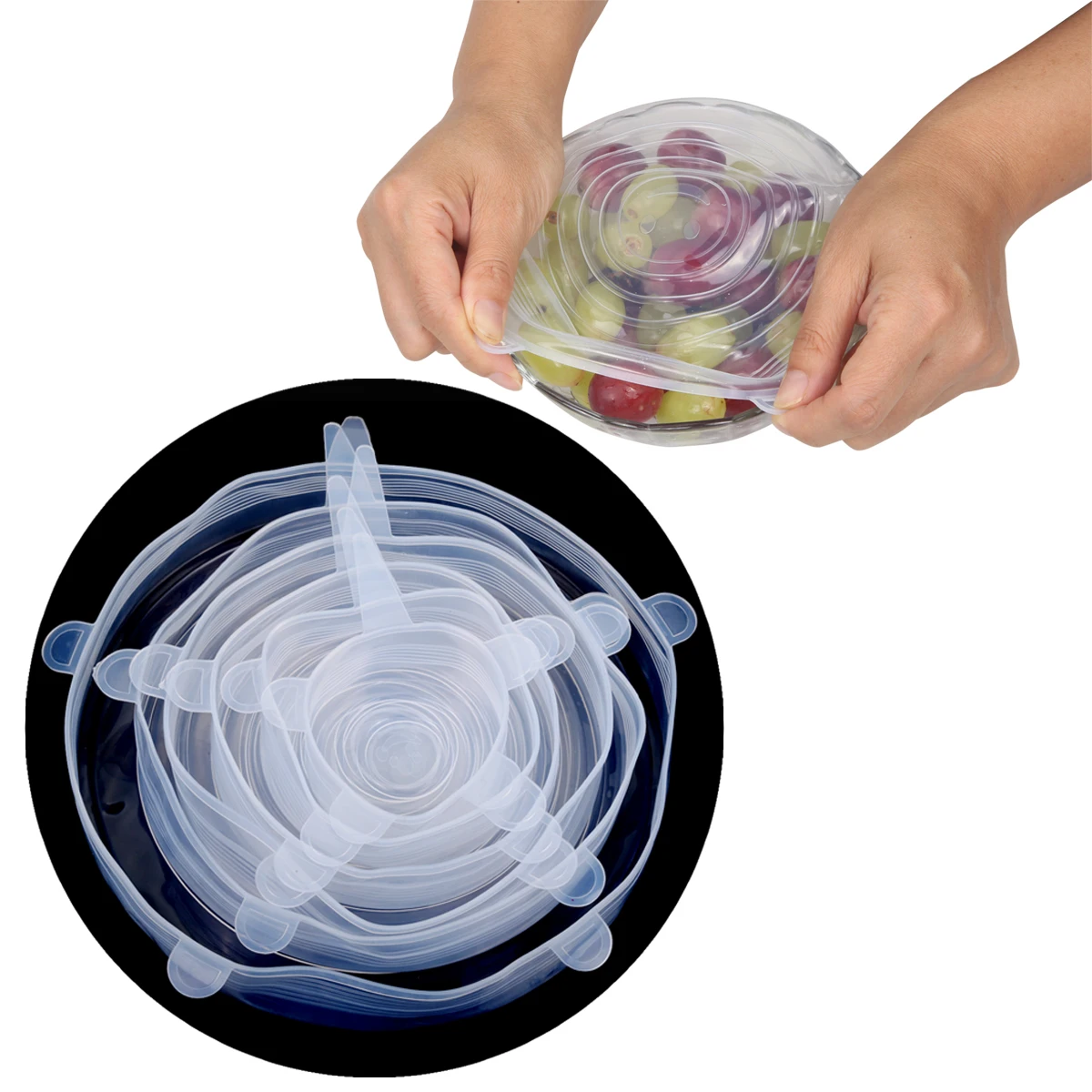 Silicone Stretch Lids Food Cover-6pcs-Fit Various Sizes & Shapes-Food Wrap Cup Bowl-Reusable-Microwave Oven Freezer Safe
Silicone Stretch Lids Food Cover-6pcs-Fit Various Sizes & Shapes-Food Wrap Cup Bowl-Reusable-Microwave Oven Freezer Safe
