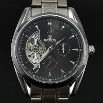 GOER Watch Men Full Steel Automatic Mechanical Watches Men Moon Phase Tourbillon Watch Men's Mechanical Watch Relogio Masculino
GOER Watch Men Full Steel Automatic Mechanical Watches Men Moon Phase Tourbillon Watch Men's Mechanical Watch Relogio Masculino