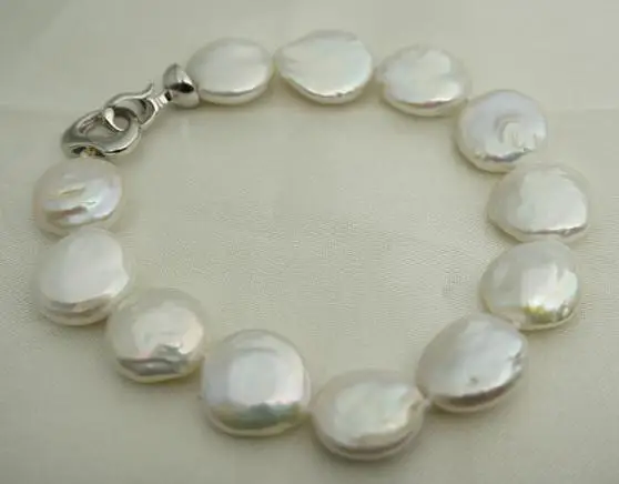 13-14mm Huge White Color Freshwater Pearl Bracelet Coin Pearl Jewelry Nice Heart Clasp New Free Shipping
13-14mm Huge White Color Freshwater Pearl Bracelet Coin Pearl Jewelry Nice Heart Clasp New Free Shipping