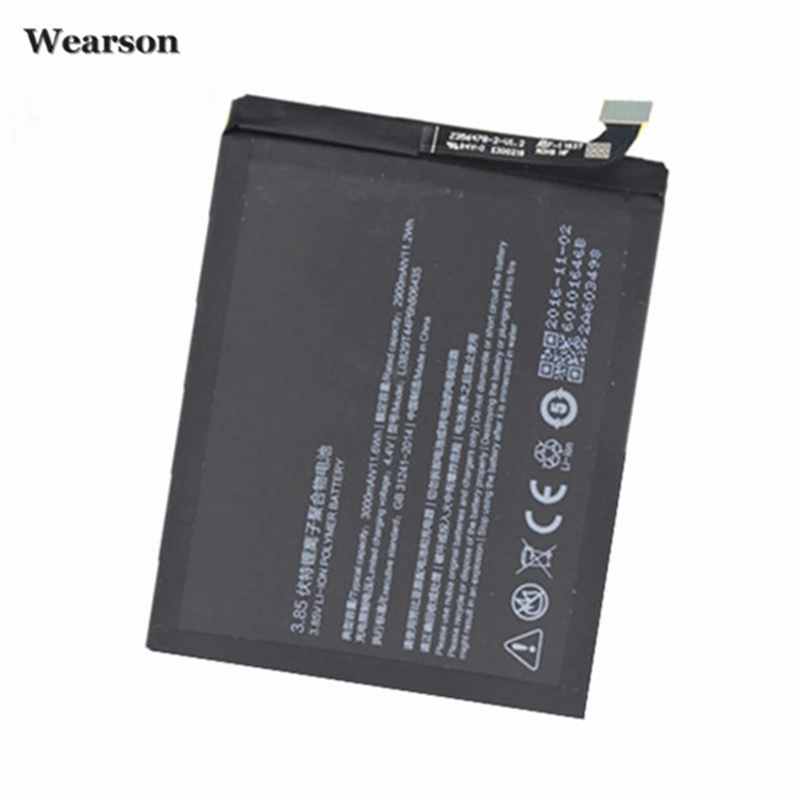 Wearson Li3932T44P6h806139 Battery For ZTE Nubia Z17 NX563J Battery 3200mAh Free Shipping to Russia
