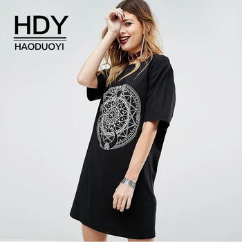 HDY Haoduoyi Summer Woman Solid Black Vestidos Casual Straight Retro Graphic Print Short Appliques Knee-Length O-Neck Dress
HDY Haoduoyi Summer Woman Solid Black Vestidos Casual Straight Retro Graphic Print Short Appliques Knee-Length O-Neck Dress
