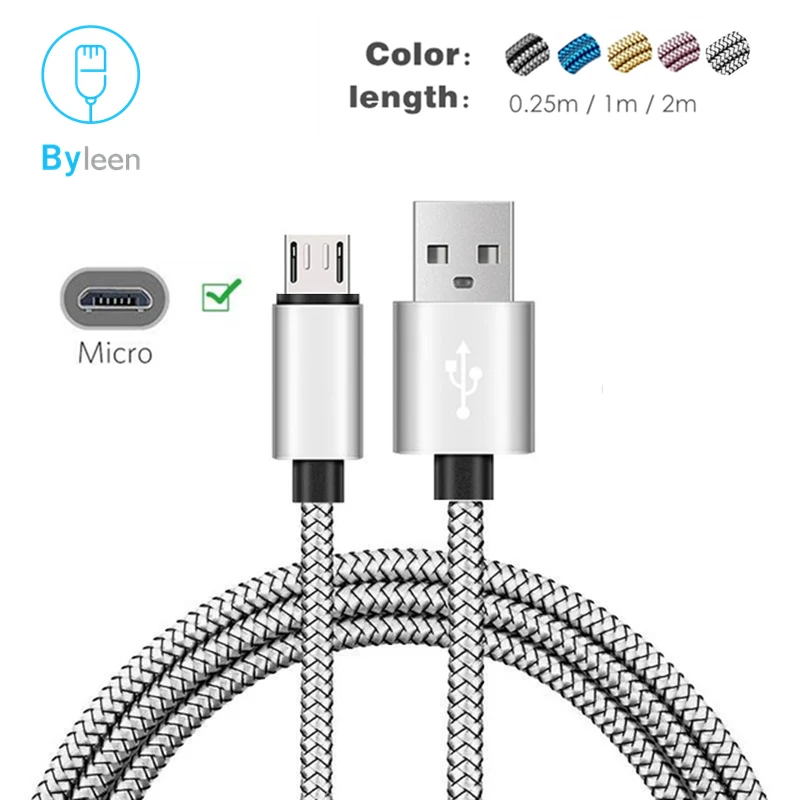 Nylon 5Pin Micro USB Data Sync & Charge Cable for LG K50 K40 Candy K8 K10 2018 X Power 2 2M Long Cabo for Samsung A3 A5 A7 2016
Nylon 5Pin Micro USB Data Sync & Charge Cable for LG K50 K40 Candy K8 K10 2018 X Power 2 2M Long Cabo for Samsung A3 A5 A7 2016