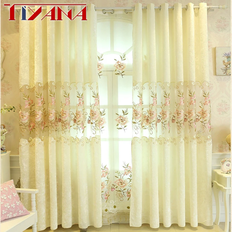 Embroidery Flower Ready Made Velvet European Curtains For Living Room Semi-blinds Tulle Sheer Fabrics Curtains For Bedroom P2312
Embroidery Flower Ready Made Velvet European Curtains For Living Room Semi-blinds Tulle Sheer Fabrics Curtains For Bedroom P2312