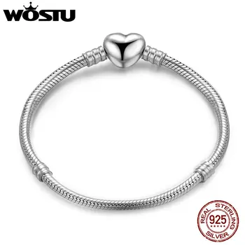 WOSTU Genuine 100% 925 Sterling Silver Love Heart Bracelet For Women Fit DIY Charms Beads Original Fine Jewelry Gift XCHS917
WOSTU Genuine 100% 925 Sterling Silver Love Heart Bracelet For Women Fit DIY Charms Beads Original Fine Jewelry Gift XCHS917