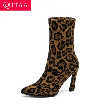 QUTAA 2020 Leopard Stretch Suede Women Ankle Boots Slip on Sexy Hoof High Heels Autumn Winter Women Shoes Short Boots Size 34-43
QUTAA 2020 Leopard Stretch Suede Women Ankle Boots Slip on Sexy Hoof High Heels Autumn Winter Women Shoes Short Boots Size 34-43