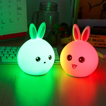 Cute Rabbit Silicone Light New Style Animal Multicolor Sensor Silicone Night Lamp Rechargeable Lamp At Night for Children Infant
Cute Rabbit Silicone Light New Style Animal Multicolor Sensor Silicone Night Lamp Rechargeable Lamp At Night for Children Infant