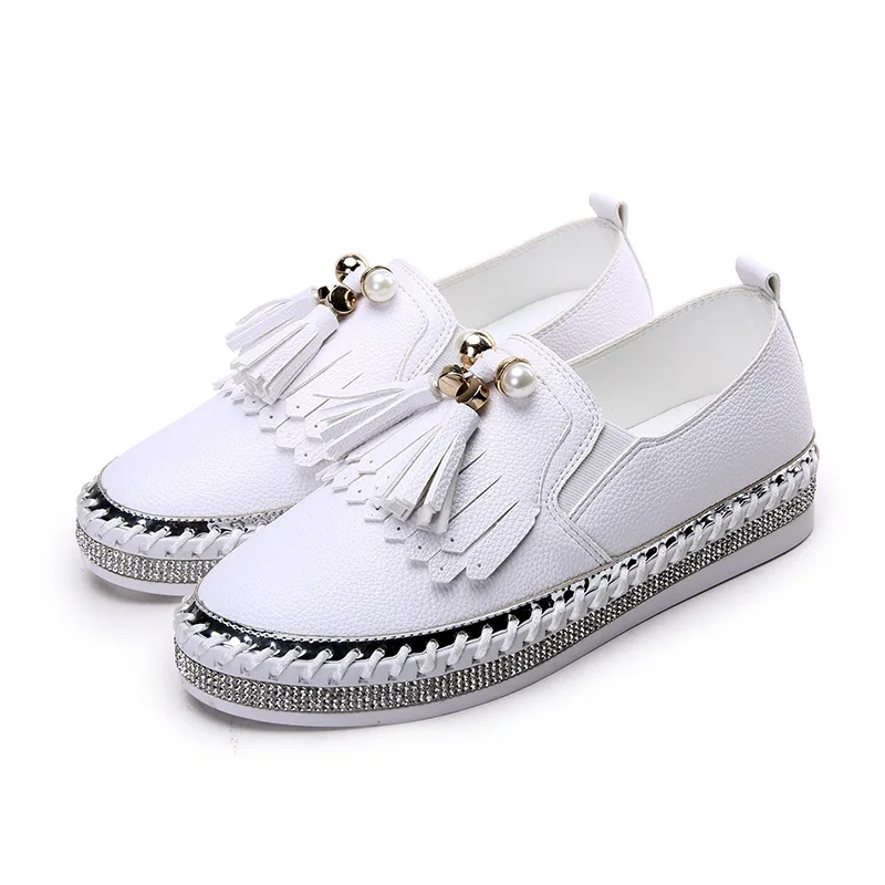 High quality microfiber crystal flat loafers woman pearl tassel decorate soft heels ladies joker slip on shoes espadrilles mujer
High quality microfiber crystal flat loafers woman pearl tassel decorate soft heels ladies joker slip on shoes espadrilles mujer
