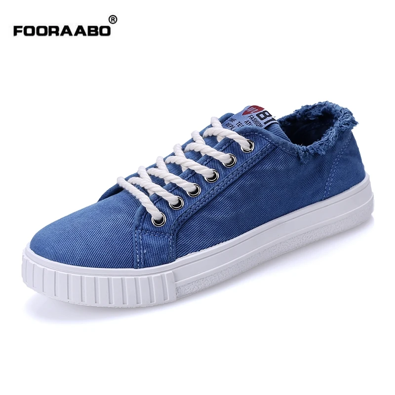 Fooraabo New Top Fashion Casual Canvas Shoes Men Lace Up Breathable Denim Men's Flats Korean Version Spring Men Shoes 2017
Fooraabo New Top Fashion Casual Canvas Shoes Men Lace Up Breathable Denim Men's Flats Korean Version Spring Men Shoes 2017