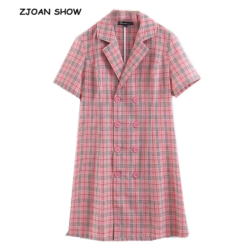 2019 New Vintage Gingham Plaid Double-breasted Buttons Shirt Dress Retro Notched Collar Short Sleeve Mini Short Dresses Vestido
2019 New Vintage Gingham Plaid Double-breasted Buttons Shirt Dress Retro Notched Collar Short Sleeve Mini Short Dresses Vestido