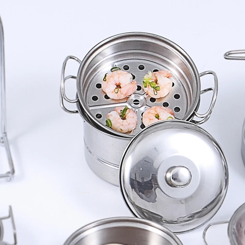 House Cooking Cookware GiftStainless Steel Kitchen Toys DIY Three-layer Steamer Pretend Play Kitchen Playset For Baby Girls
House Cooking Cookware GiftStainless Steel Kitchen Toys DIY Three-layer Steamer Pretend Play Kitchen Playset For Baby Girls