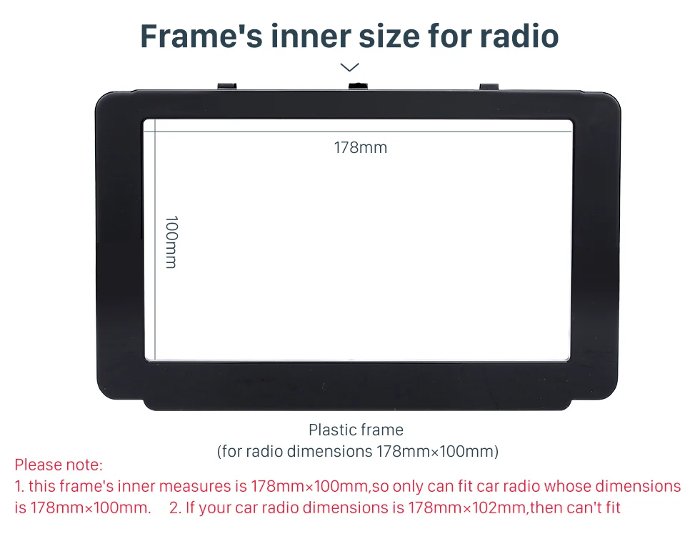 Seicane 178*100mm 2Din 2015 Toyota Revo Hilux Car Radio Fascia Audio Frame DVD Stereo Player CD Trim