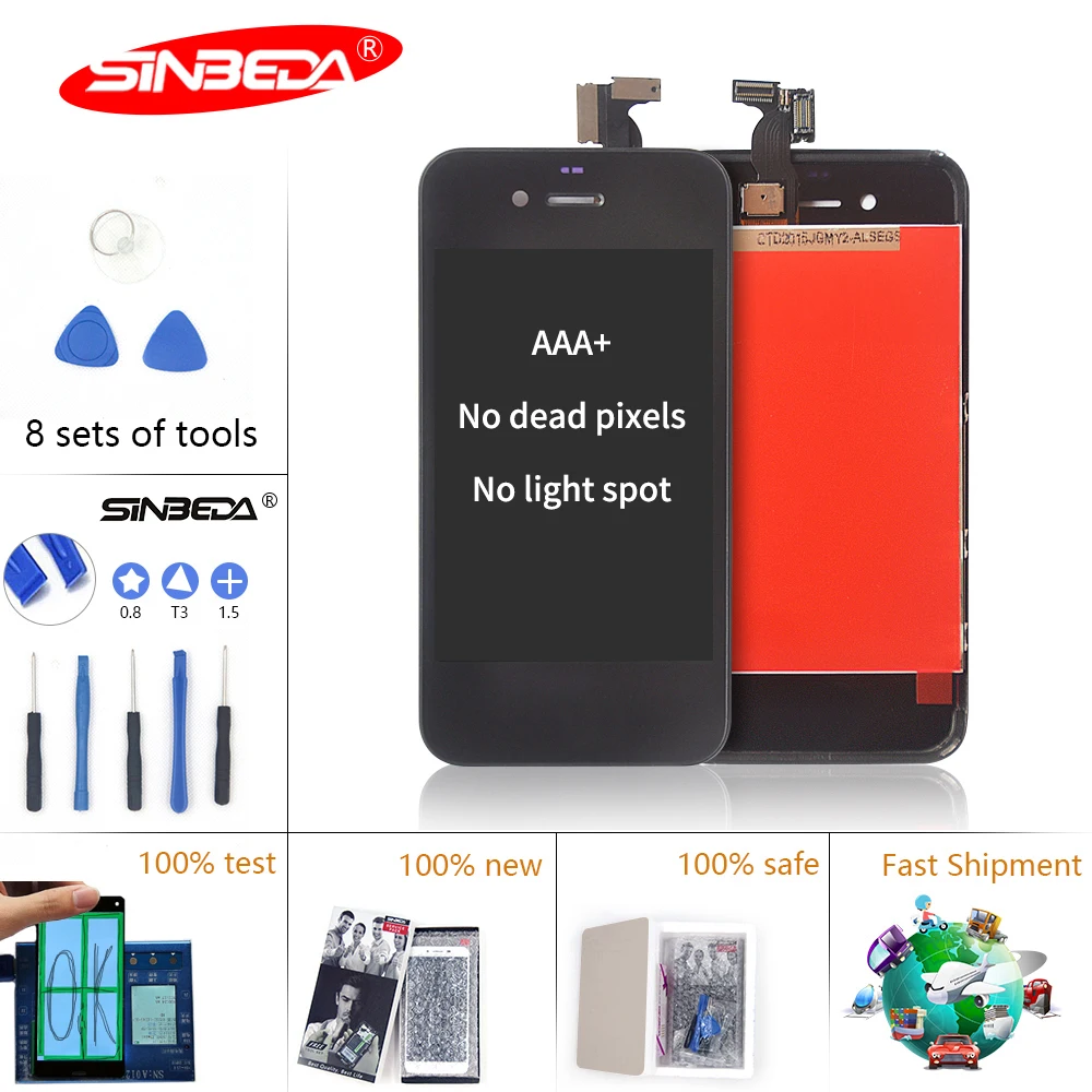 Sinbeda AAA+ LCD For iPhone 4 LCD 4s LCD Display Touch Screen Digitizer Assembly for iPhone 4s LCD Pantalla for iphone4 4s Tela
Sinbeda AAA+ LCD For iPhone 4 LCD 4s LCD Display Touch Screen Digitizer Assembly for iPhone 4s LCD Pantalla for iphone4 4s Tela
