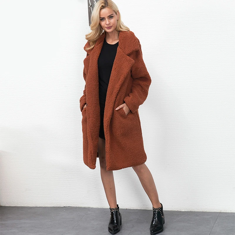 Women Fashion Wool Blend Long Coat Turn-down Collar Pockets Solid Casual Slim Warm Autumn Ladies Outwears Plus Sizes 3XL 6Q0408
Women Fashion Wool Blend Long Coat Turn-down Collar Pockets Solid Casual Slim Warm Autumn Ladies Outwears Plus Sizes 3XL 6Q0408
